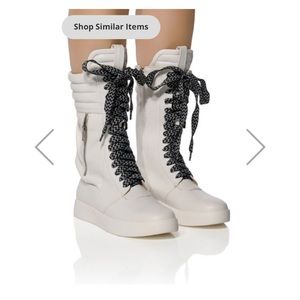 Azalea Wang high top mid calf lace up sneaker